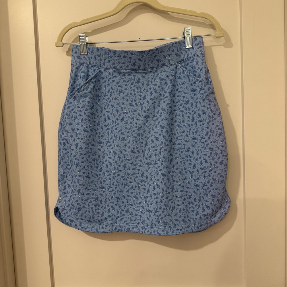 Peter Millar Crown Sport Womens Blue Floral Golf Skort UPF 50+ Size XS 18in